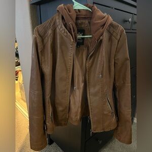 Brown Faux Leather Jacket